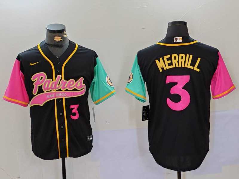 Men's San Diego Padres #3 Jackson Merrill Number Black NEW 2023 City Connect Cool Base Stitched Jersey,We sell and wholesale Men's San Diego Padres #3 Jackson Merrill Number Black NEW 2023 City Connect Cool Base Stitched Jersey on line form chian!